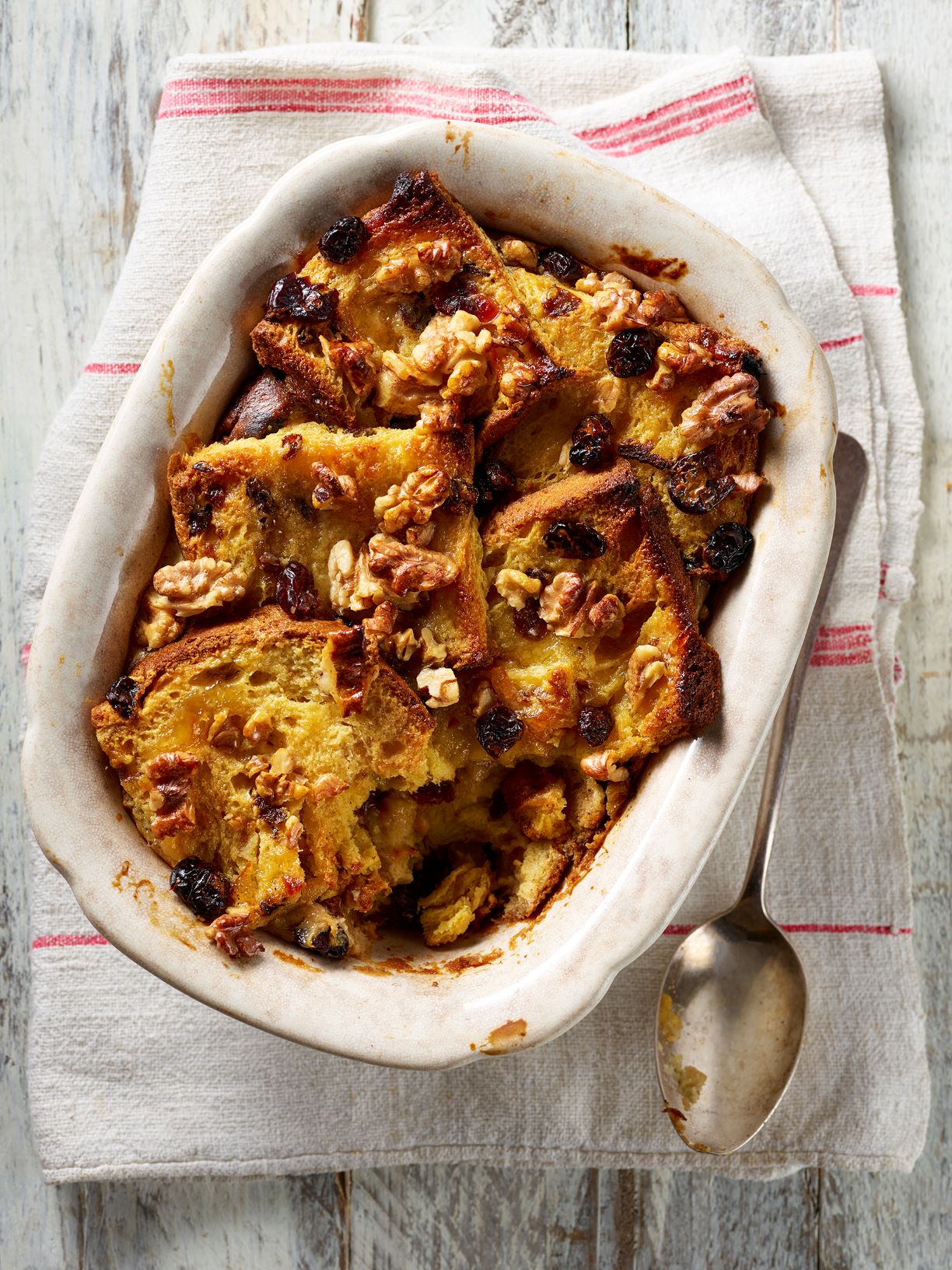 Walnut Panettone Bread & Butter Pudding - California Walnuts