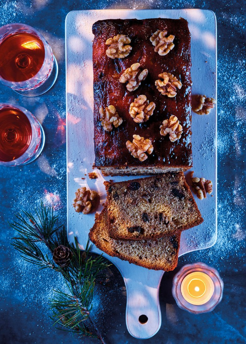 a christmas loaf on a board