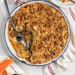 Apple and Florida Grapefruit Crumble with California Walnuts in a dish