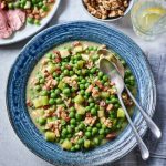 Braised Peas with Pancetta and Walnuts