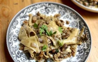 California Walnut and Mushroom Pasta with Broken Lasagne