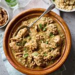 Chicken Walnut and Olive Tagine in a dish