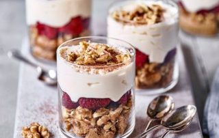 Quick Walnut Trifle served in Cups