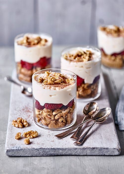 Quick Walnut Trifle served in Cups