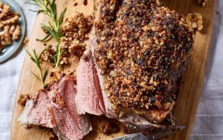 Roast Leg of Lamb with Walnut Apricot Crust