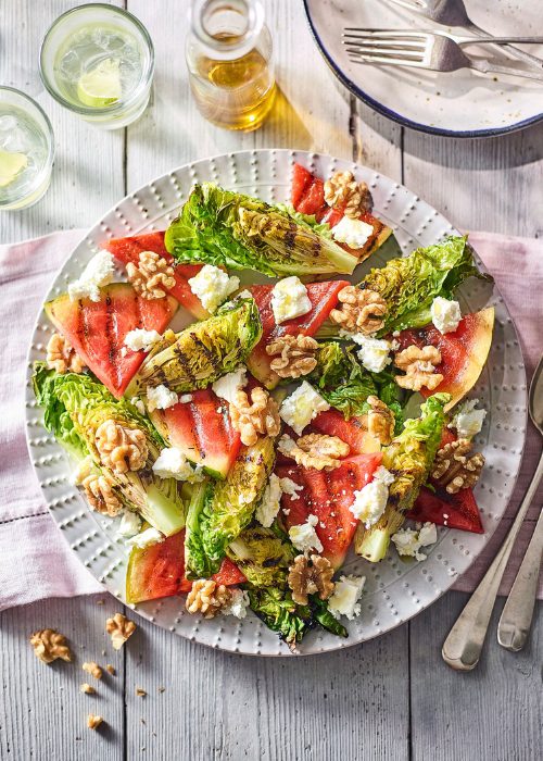 gem lettuce walnut feta salad