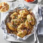 hasselback potatoes with walnuts and cheese