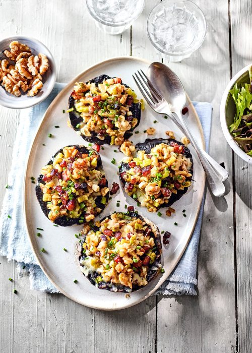 Loaded Mushrooms with California Walnuts and Cheese