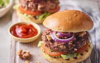 California Walnut Mushroom Bean Burgers